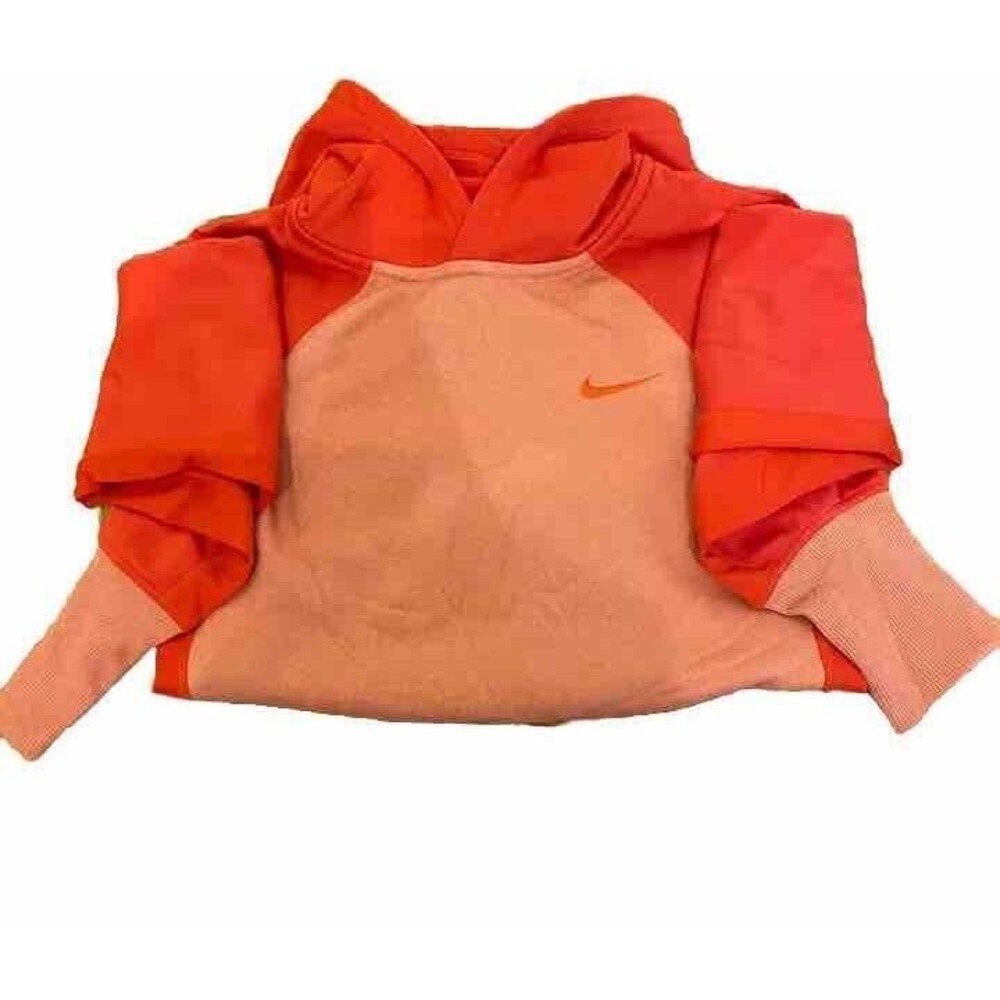 Nike Women's Hoodie Small Red Orange Therma-Fit  Sweatshirt Athletic Pullover